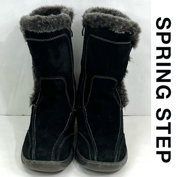 Spring Step Women's Achieve Suede Leather Winter Boots with Fur Trim - Picture 9 of 9